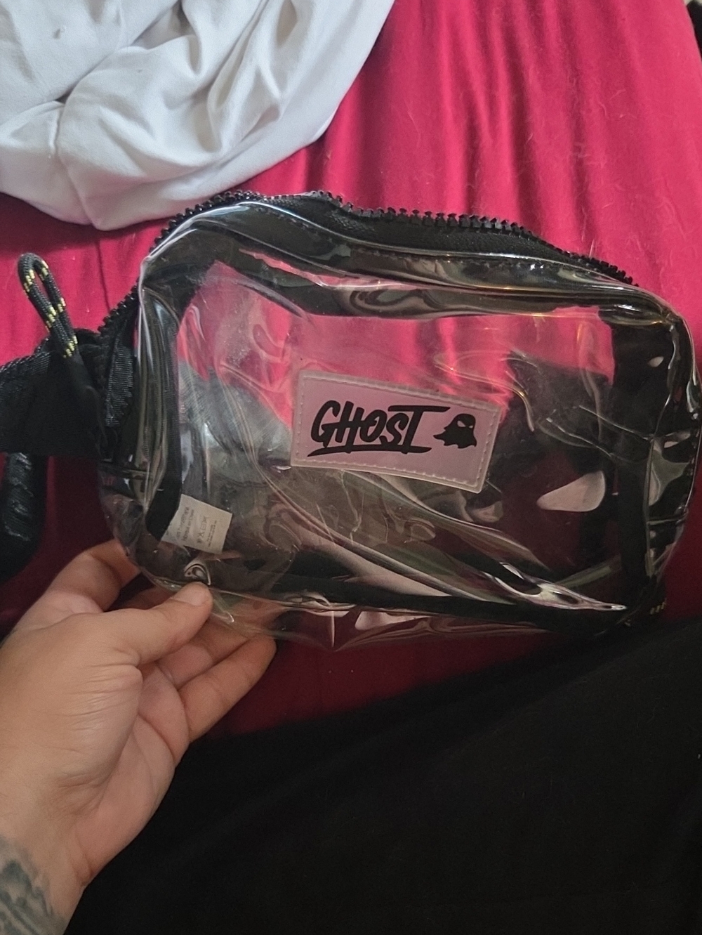 Ghost Energy Clear Belt Bag with Black Trim and Ghost Patch